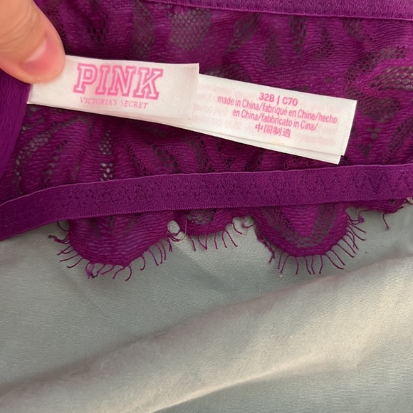 Purple PINK lace bralette 32B - Picture 3 of 3